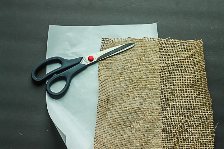 cutting burlap to size