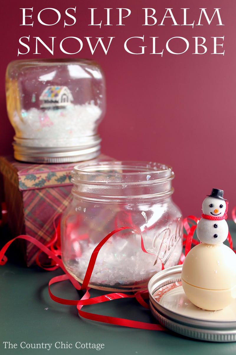 Make an EOS lip balm snow globe as a gift this holiday season! Everyone will love these Christmas gifts!