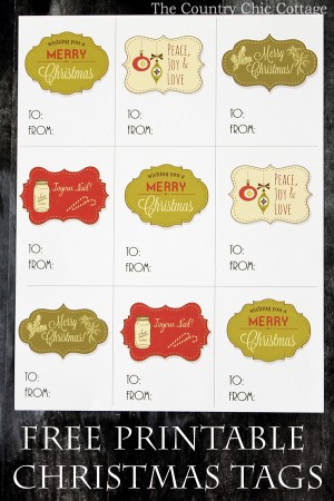Free Printable Christmas Gift Tags The Country Chic Cottage