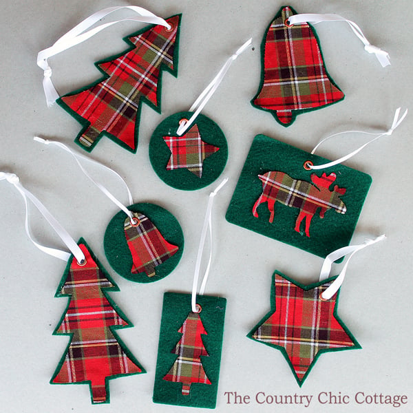 DIY plaid ornaments