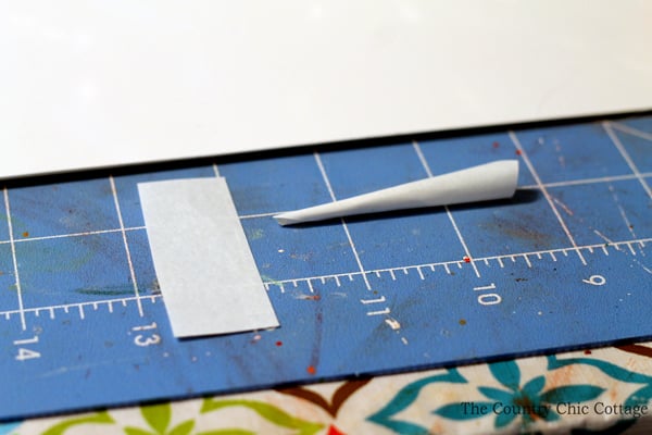 making the carrot nose from scrap paper