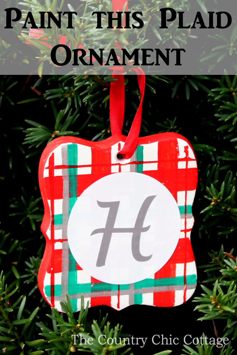 Hand-painted plaid ornaments pin image