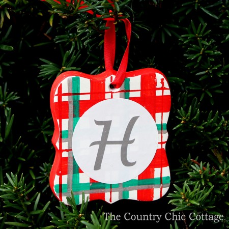 Paint a plaid ornament easily with a few simple tools!