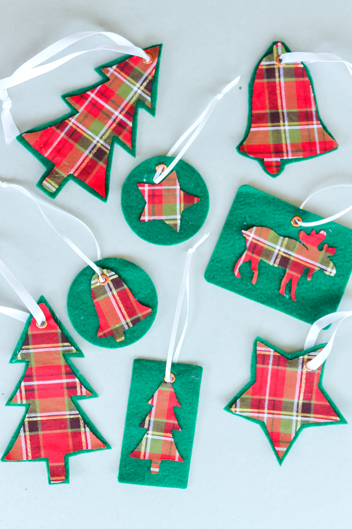 plaid christmas ornaments