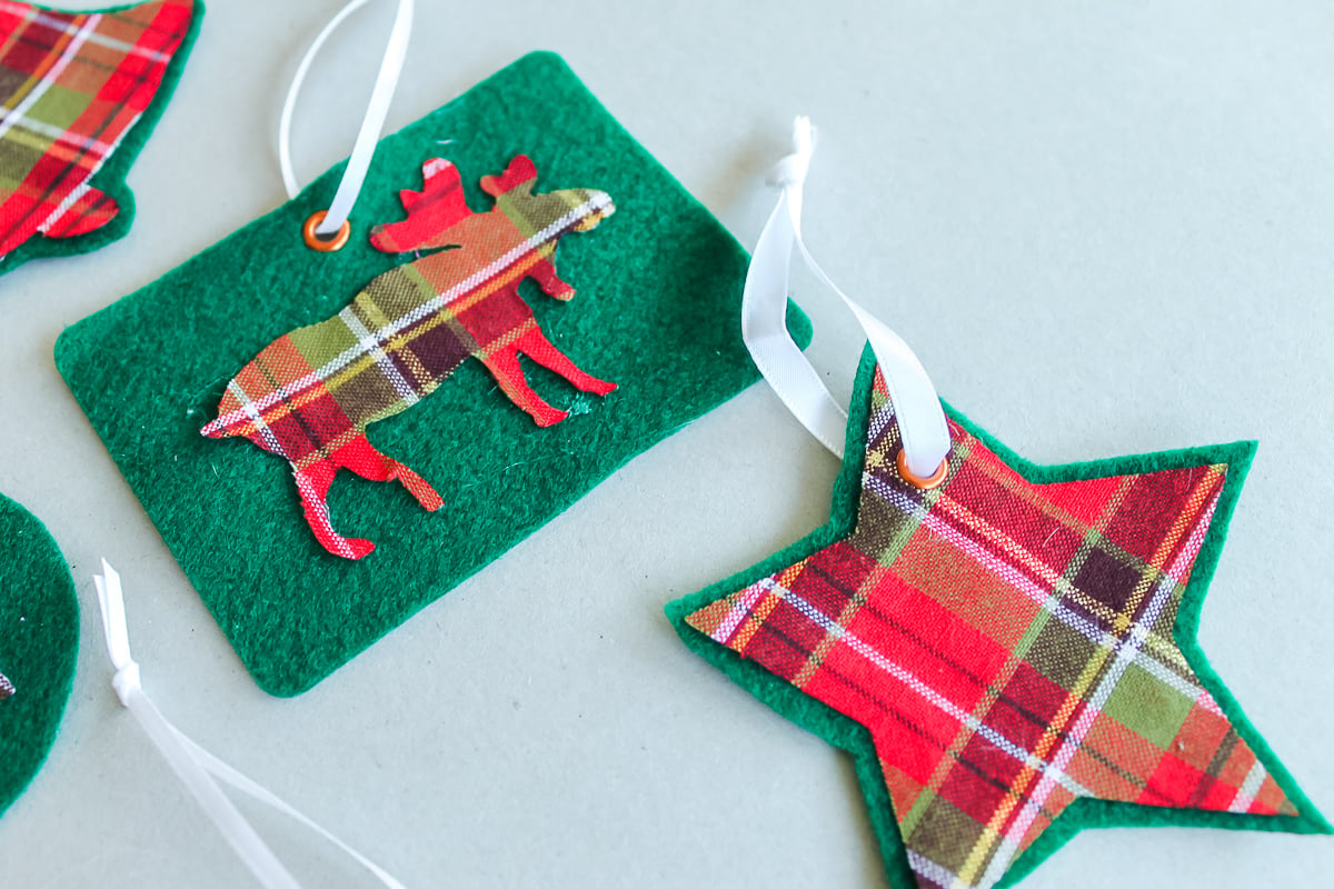 plaid christmas tree ornaments