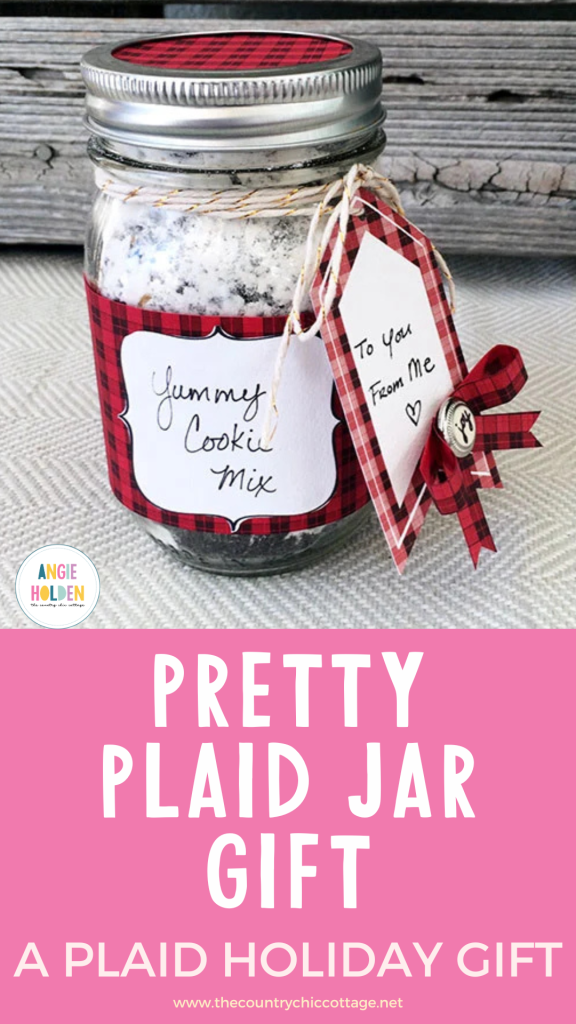 pretty plaid gift jar
