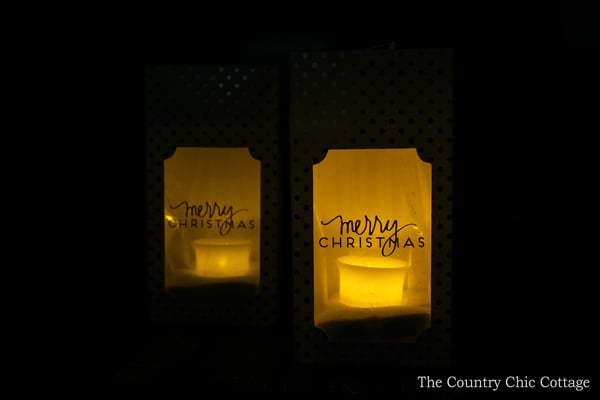 Christmas luminary bags with candles