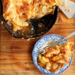 Make this skillet caramel apple pie recipe today! Uses crescent rolls as pie crust for an unexpected twist! So simple to make!