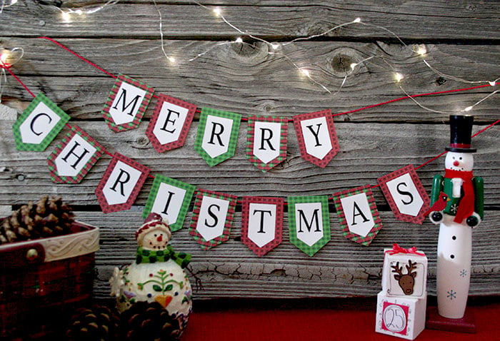 Mini Merry Christmas banner