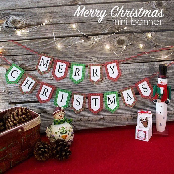 Mini Merry Christmas Banner Printable