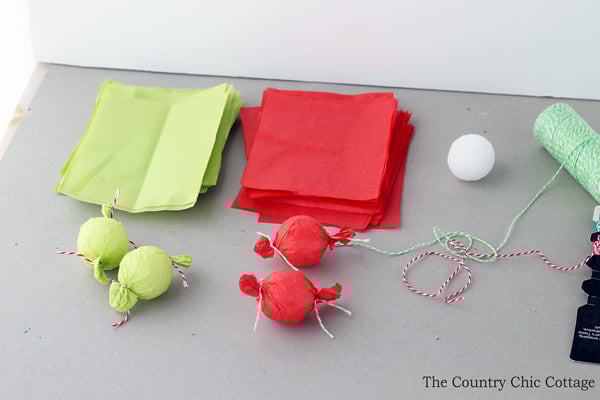 supplies for Christmas candy garland