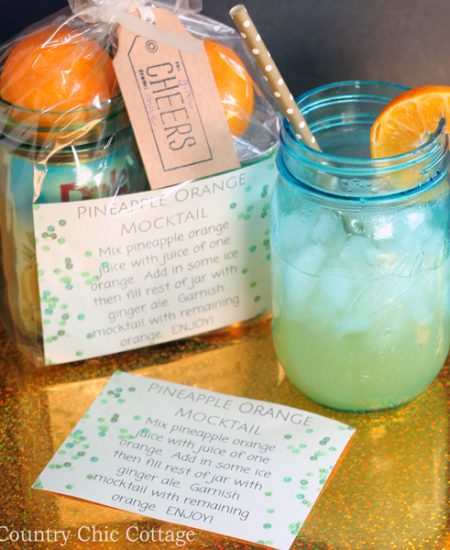 Make this mocktail gift in a jar for any occasion! A fun gift with a free printable recipe to include!