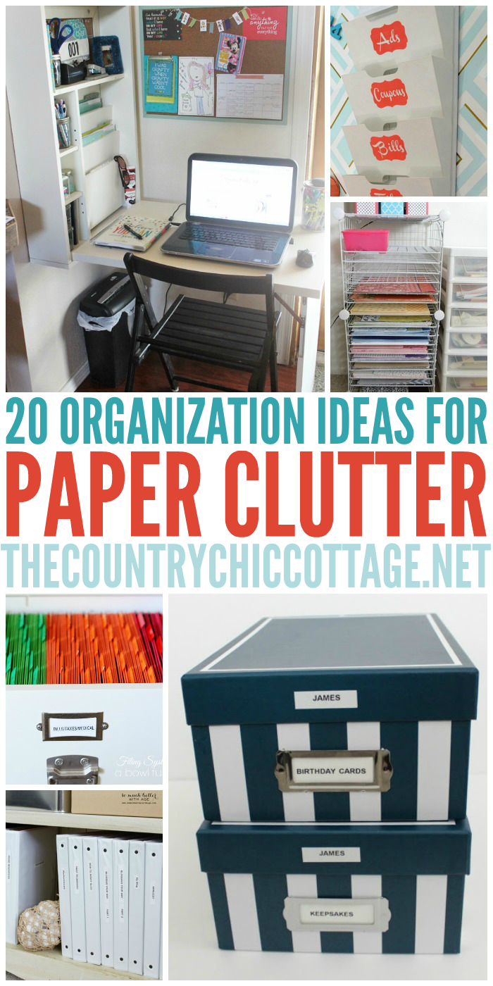 Great organization ideas for paper! I need to clean up my clutter and try some of these ideas in my office!