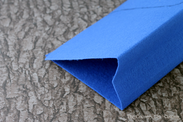 folding felt for a small version of a whale shaped storage basket