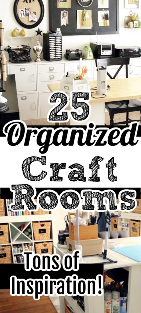 You will love these organized craft rooms!  Get over 25 craft rooms all in one place to inspired you to create your own craft room design in any space!