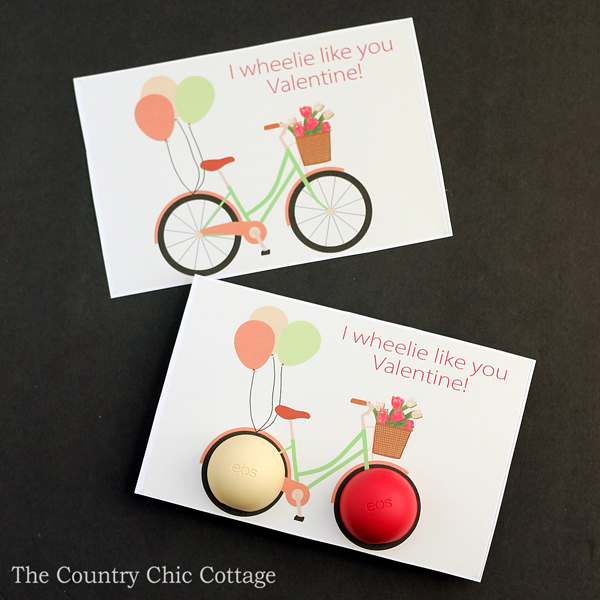 Wheelie valentine's day cards with lip balm