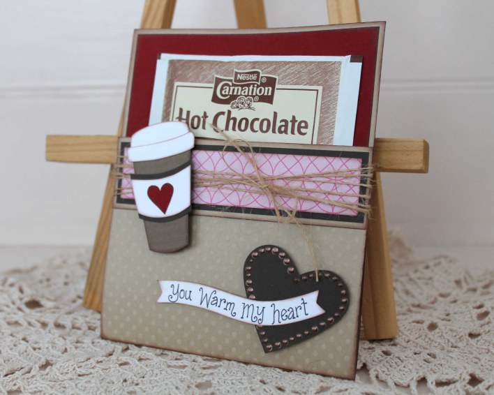 Quick and easy Valentine's Day craft ideas - hot chocolate card.