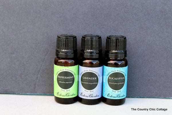 bottles of essential oils 