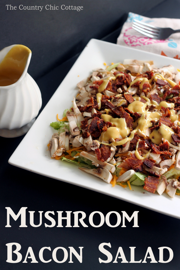 Make this mushroom bacon salad recipe for a hearty lunch or meal any time of the day! A fun healthy way to eat!