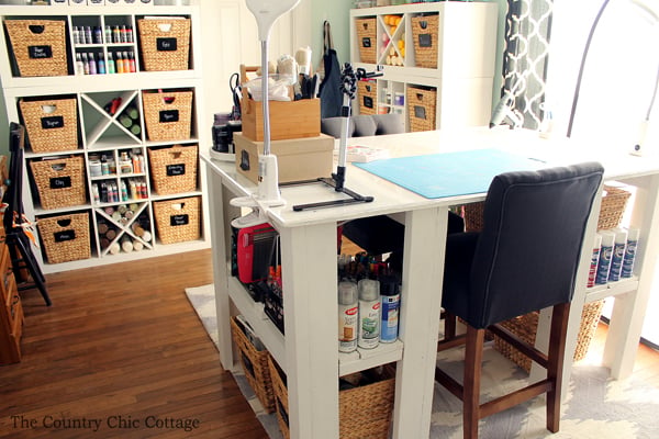 organized craft room with extra storage