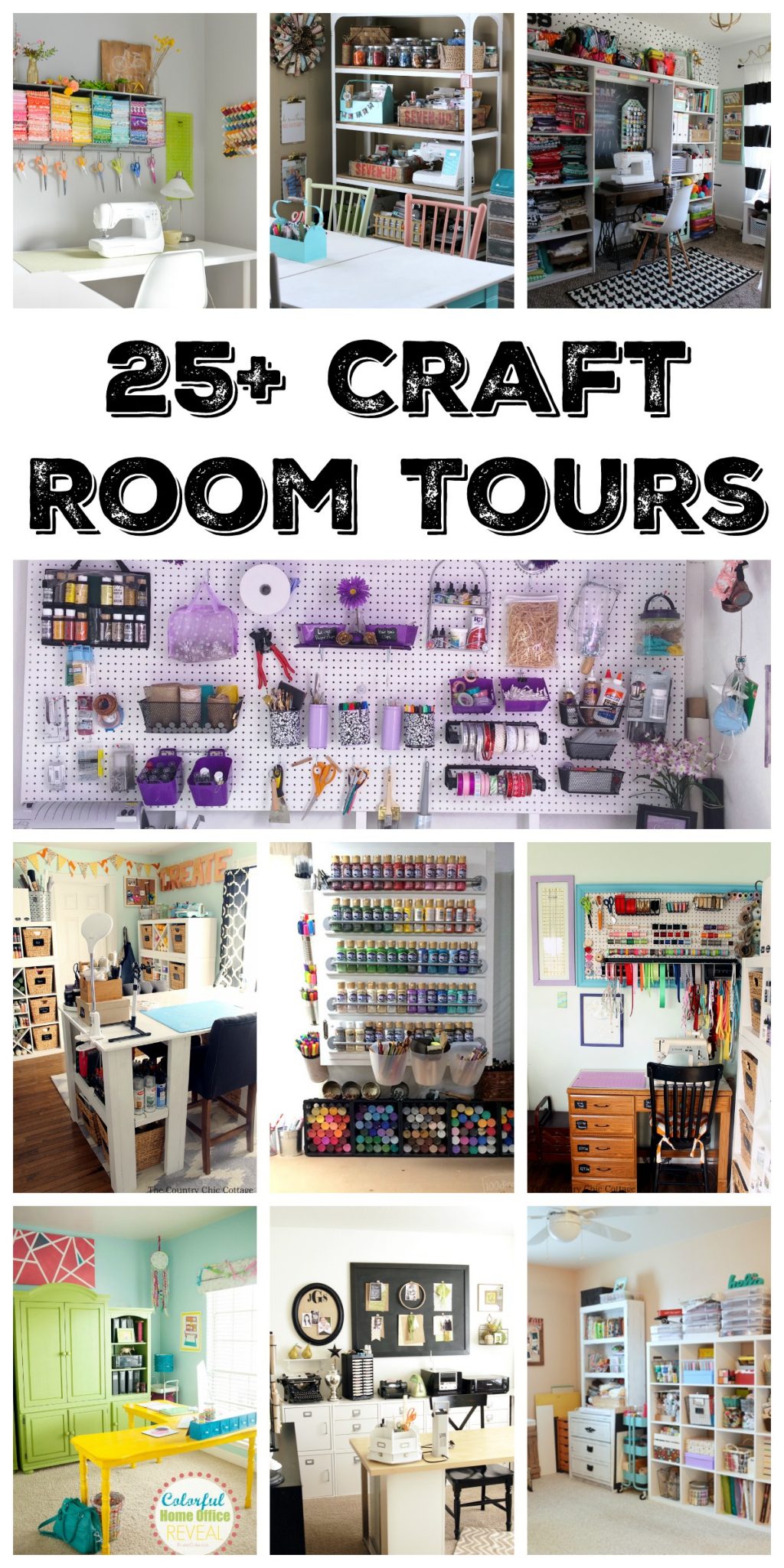 Over 25 amazing craft room tours! Get inspired to create your own craft room design with these organized craft rooms!