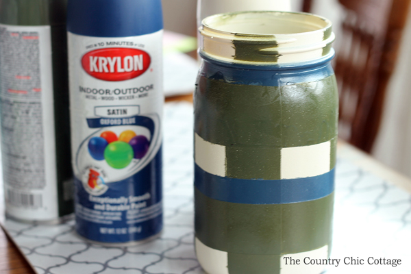 how to paint plaid on jars