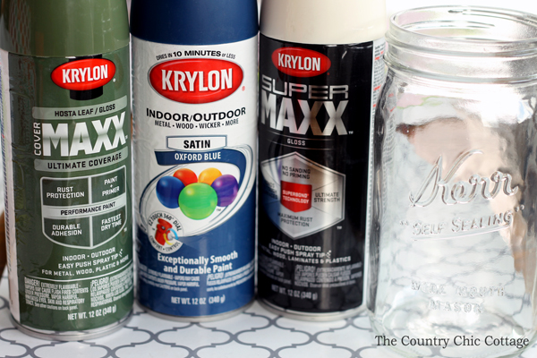 materials needed for plaid mason jars