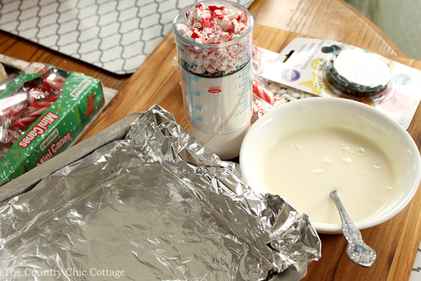 Make this Valentine's Day chocolate bark in just seconds! A delicious peppermint flavored bark using leftover candy canes!