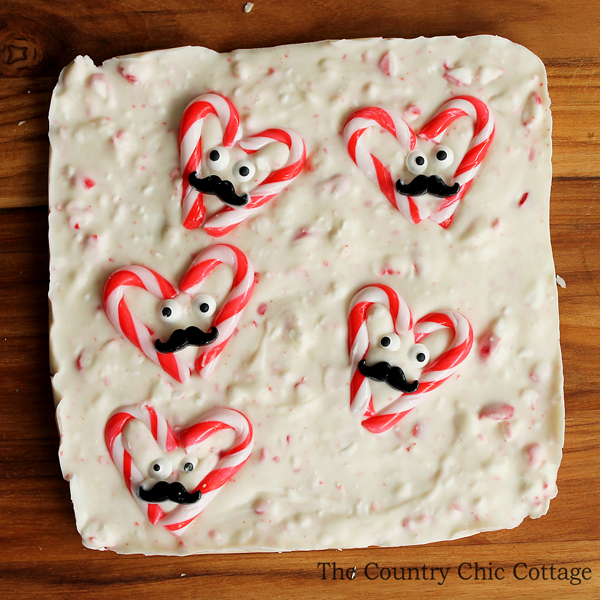 Make this Valentine's Day chocolate bark in just seconds! A delicious peppermint flavored bark using leftover candy canes!