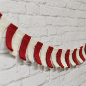 15-Minute Felt Candy Cane Garland by Hey Let's Make Stuff