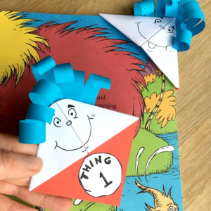 Dr. Seuss Bookmarks – Thing 1 & Thing 2 by Red Ted Art