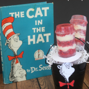 Dr. Seuss Fun Food Cat in the Hat Strawberries ‘n Cream Push Pops by Mom Endeavors
