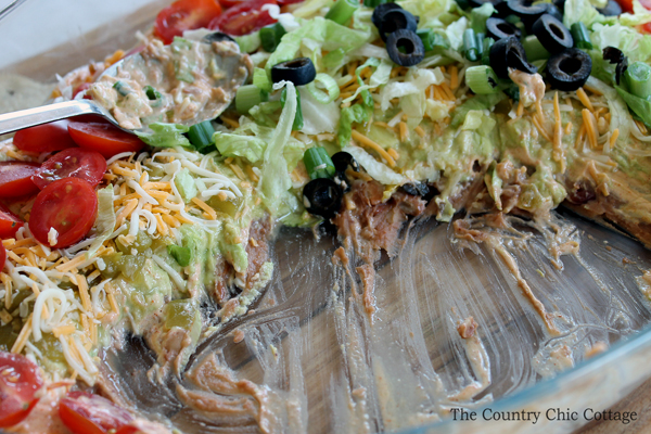 Make this avocado taco dip for the big game or anytime! A delicious dip that is the perfect appetizer at any party!