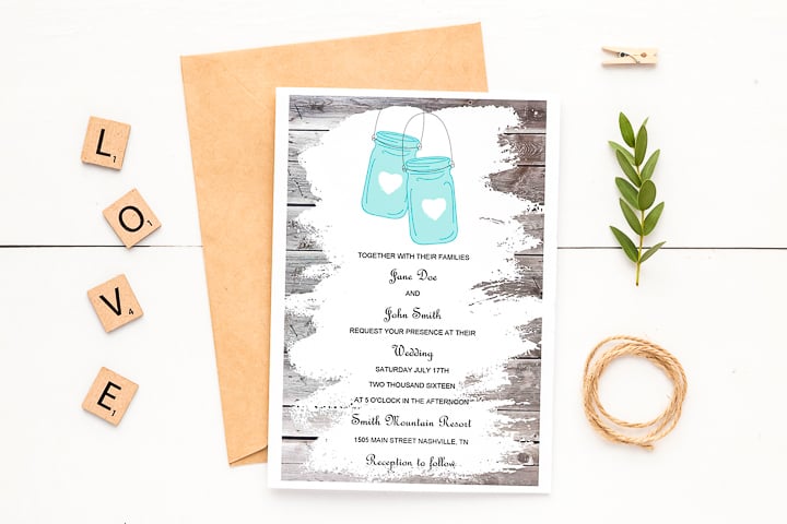 invitations de mariage rustiques imprimables gratuites