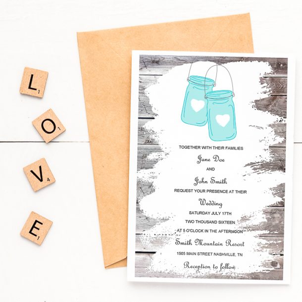 Free Printable Mason Jar Invitations | The Country Chic Cottage