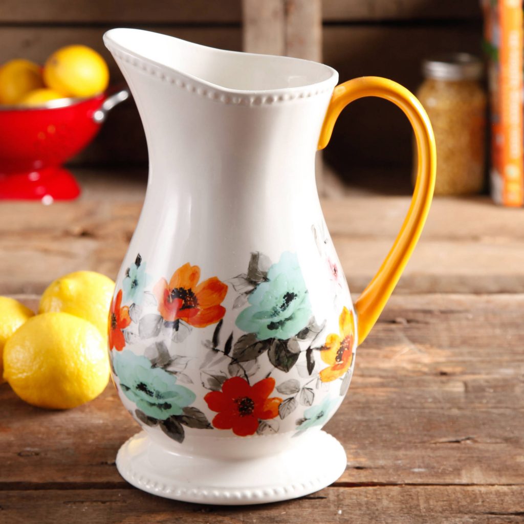 pioneer woman floral pitcher