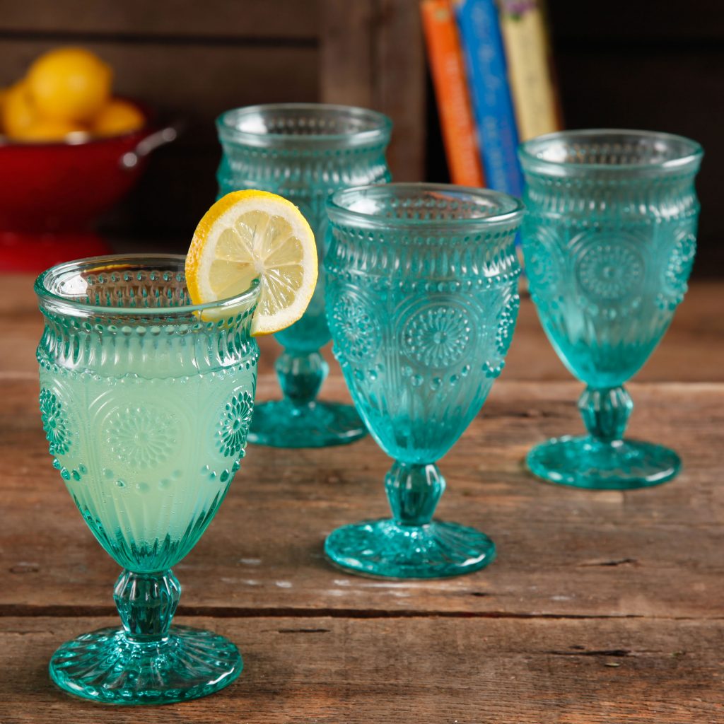 pioneer woman glass goblets