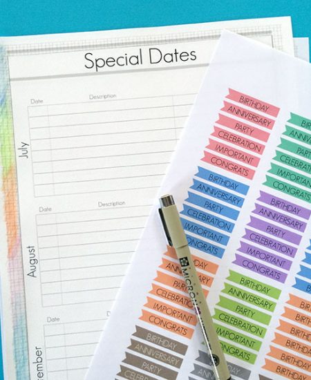 Print these special dates planner pages for free and never miss another birthday or anniversary! Perfect printable to get you organized this year!