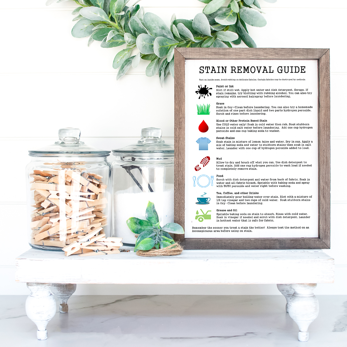 free printable stain removal guide