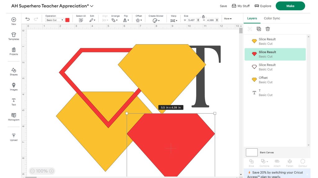 Slice result in Design Space