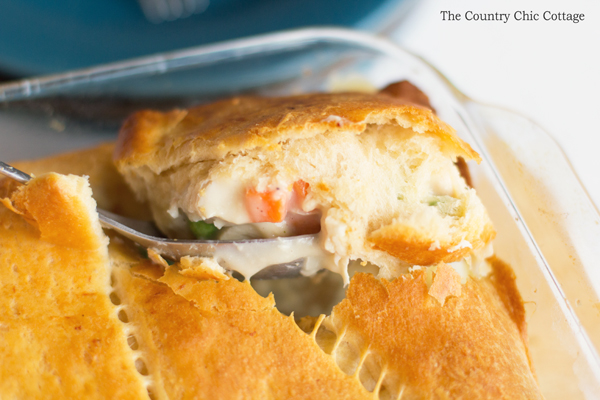 Make this chicken pot pie recipe for your family! This quick and easy version is ready in 30 minutes or less!