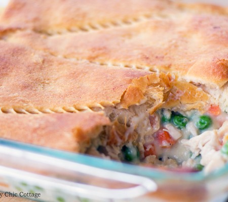 Make this chicken pot pie recipe for your family! This quick and easy version is ready in 30 minutes or less!