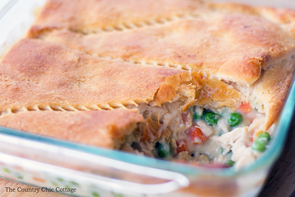 Make this chicken pot pie recipe for your family! This quick and easy version is ready in 30 minutes or less!