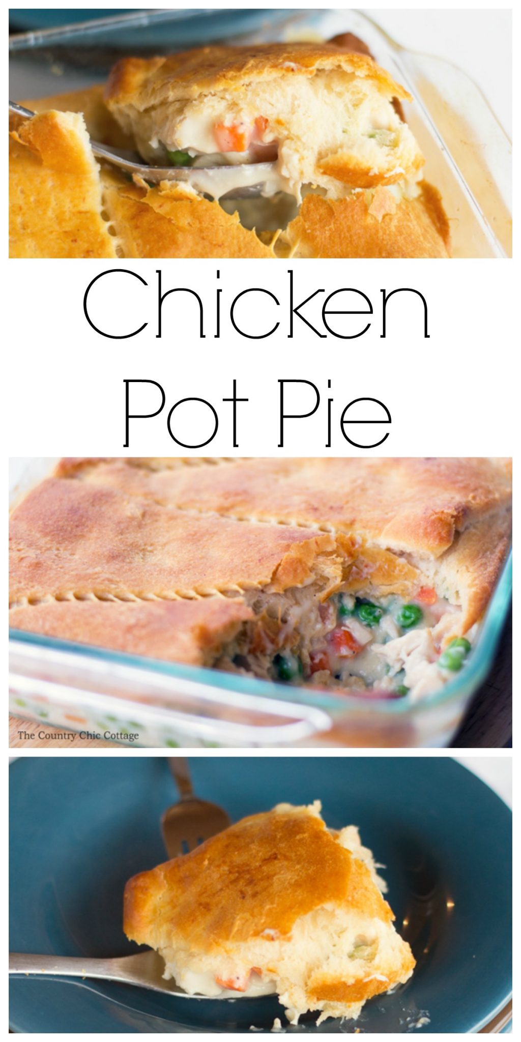 Make this chicken pot pie recipe for your family! This quick and easy version is ready in 30 minutes or less!
