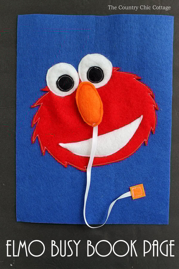 Make this Elmo busy book page for any quiet book you are working on! Toddlers and babies will love putting the nose on Elmo!