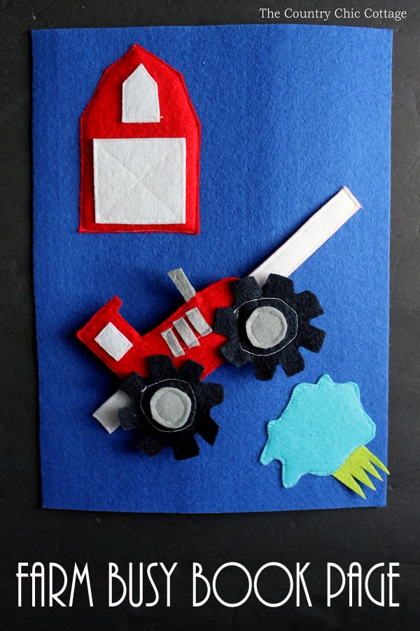 Make this farm busy book page for babies or toddlers! A great addition to a quiet book!