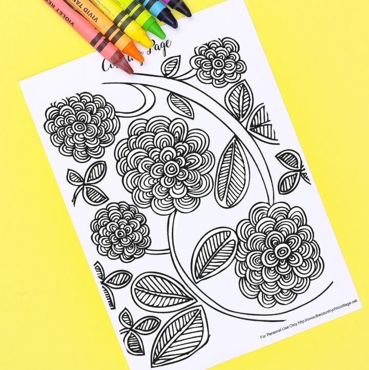Easy Adult Coloring Pages - Country Chic Cottage