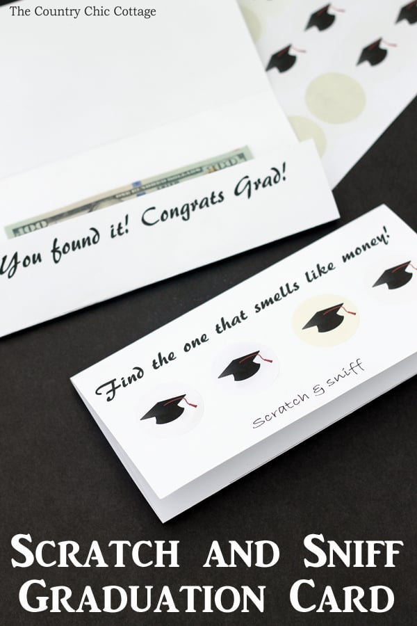 Make your own graduation card with this simple method! A scratch and sniff graduation card can be made in minutes with these free printables and instructions!