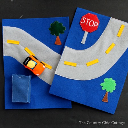 Make these road busy book pages for your baby or toddler! They will love driving a toy car on the road! A fun kids activity that is easy to make yourself!