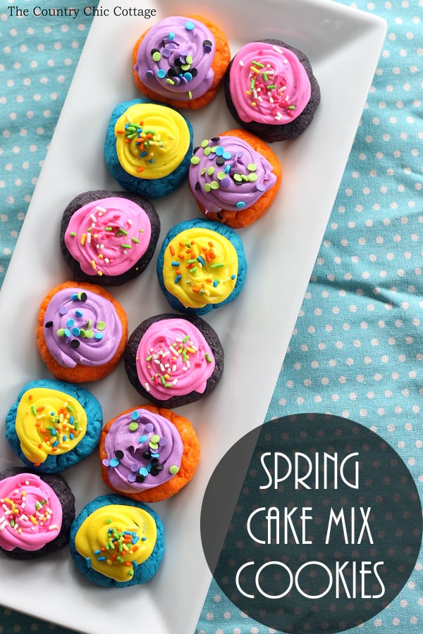 Make these spring cake mix cookies for your family! A delicious recipe that is only 4 ingredients and super easy to make!